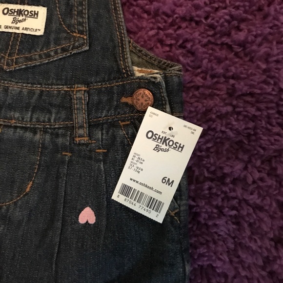 Oshkosh overall with pink hearts - Picture 3 of 3